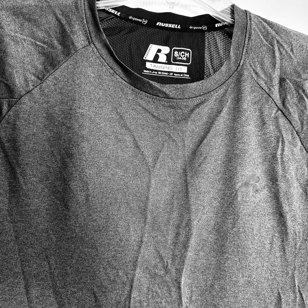 Modern Charcoal/ Black Short Sleeve Men's Active Training Fit Tee Sz Small